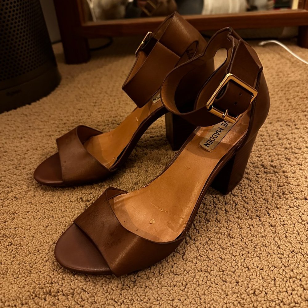Steve Madden Tan Heeled-Sandels